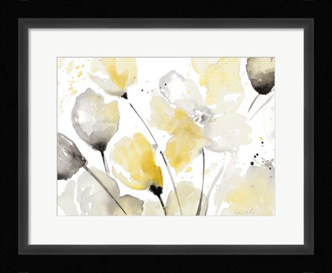 Framed Neutral Abstract Floral II Print