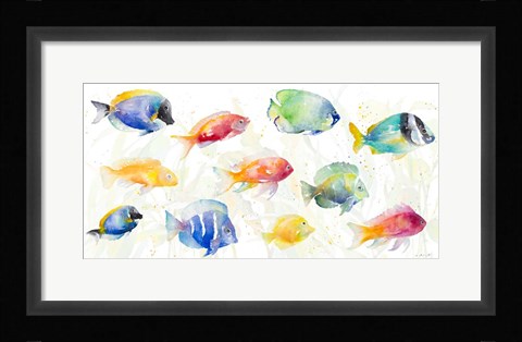 Framed School of Tropical Fish Print