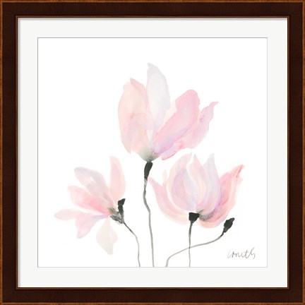 Framed Pastel Floral Sway I Print