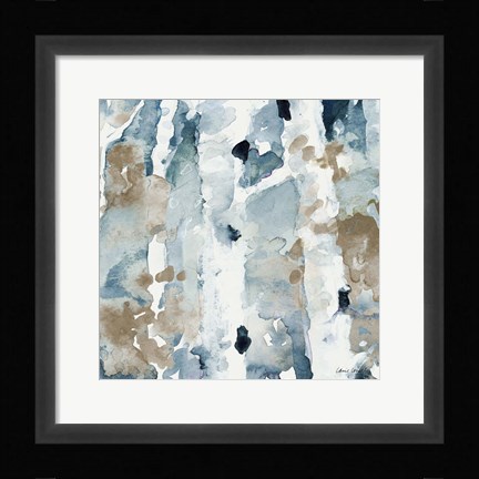 Framed Blue Upon the Hill Square II Print