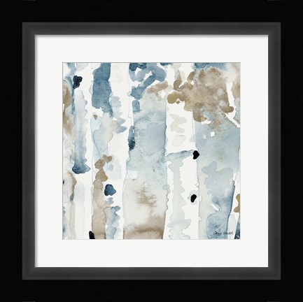 Framed Blue Upon the Hill Square III Print