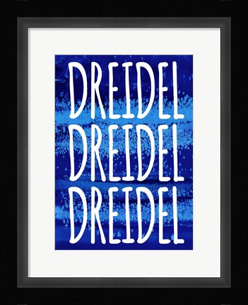 Framed Dreidel Blue Chant Print