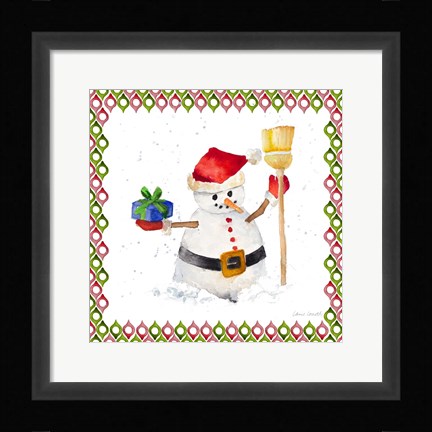Framed Christmas Snowman III Print