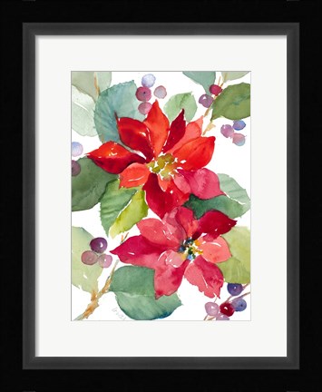 Framed Berry Poinsettias Print