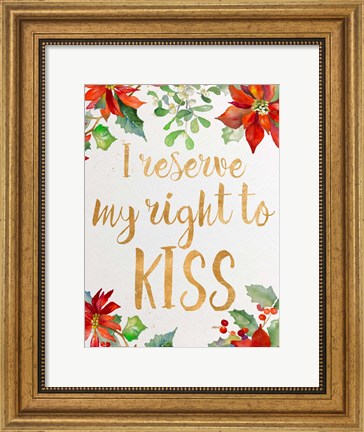 Framed Holiday Kiss I Print