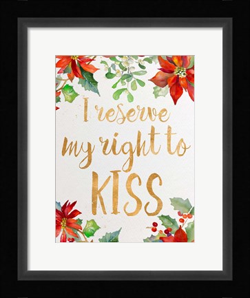 Framed Holiday Kiss I Print