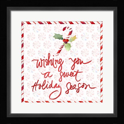 Framed Peppermint Wishes I Print