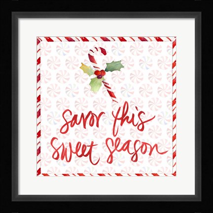 Framed Peppermint Wishes II Print