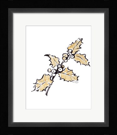 Framed Holly with Berries I Print