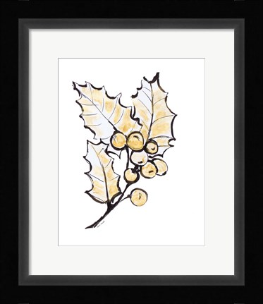 Framed Holly with Berries II Print