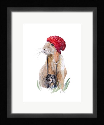 Framed Modern Bunny I Print