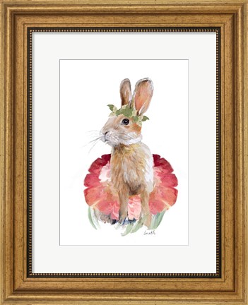 Framed Ballet Bunny I Print
