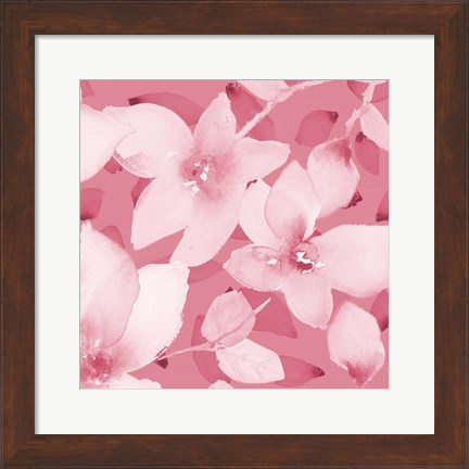 Framed Blooming Pink Whispers II Print