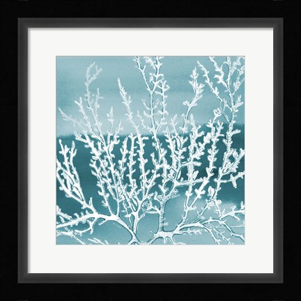 Framed Deep Coral Square I Print