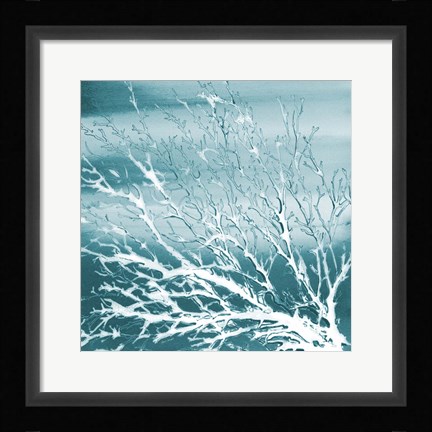 Framed Deep Coral Square II Print