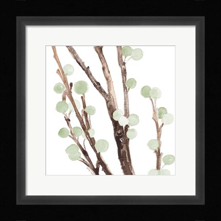 Framed Mint Berry Stems Print