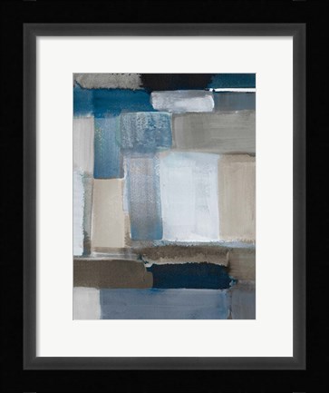 Framed Blue Taupe Light I Print