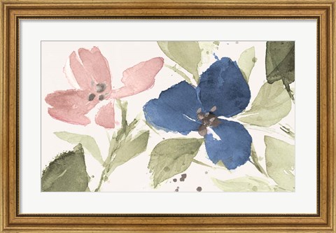 Framed Watercolor Blooms I Print