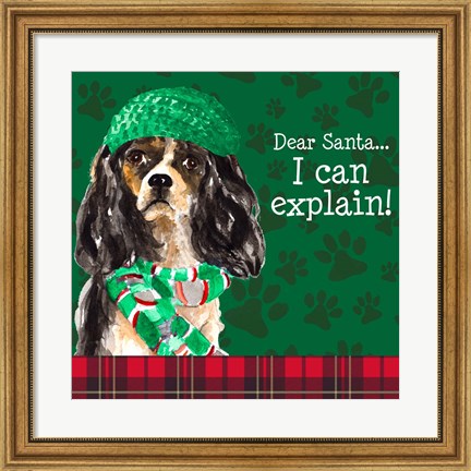 Framed Christmas Puppy II Print