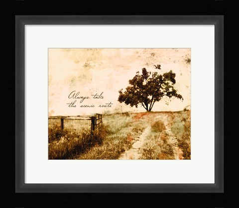 Framed Always take the Scenic Route Print