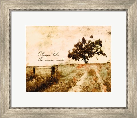 Framed Always take the Scenic Route Print