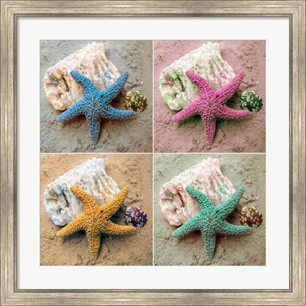 Framed Colorful Starfish Print