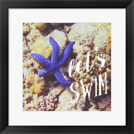 Framed Let&#39;s Swim Print