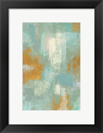 Framed Escape into Teal Abstraction I Print