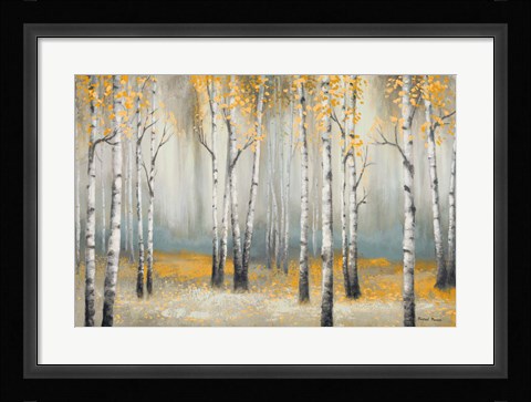 Framed Golden September Birch Print