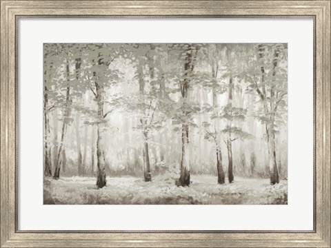 Framed Misty Woodland Glow Print
