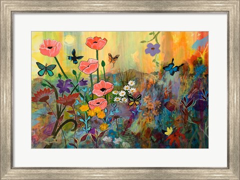 Framed Pink Poppies in Paradise Print