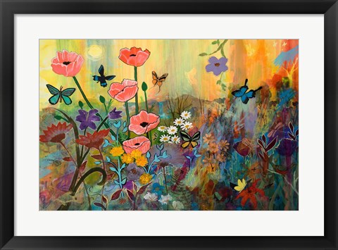 Framed Pink Poppies in Paradise Print