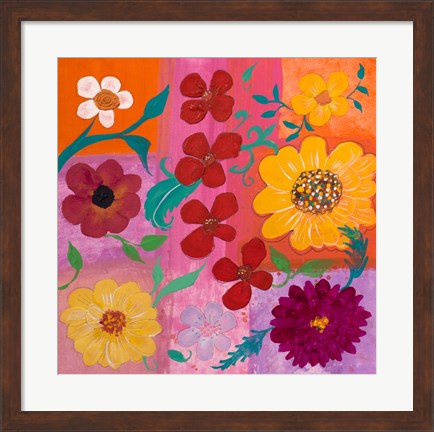 Framed Floral Pattern I Print