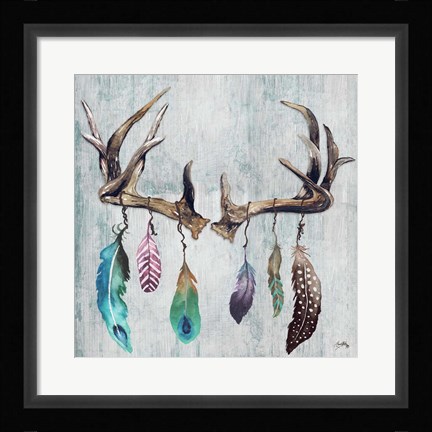 Framed Feathery Antlers II Print