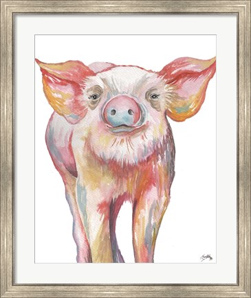 Framed Pig III Print