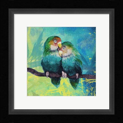Framed Tropical Birds in Love I Print