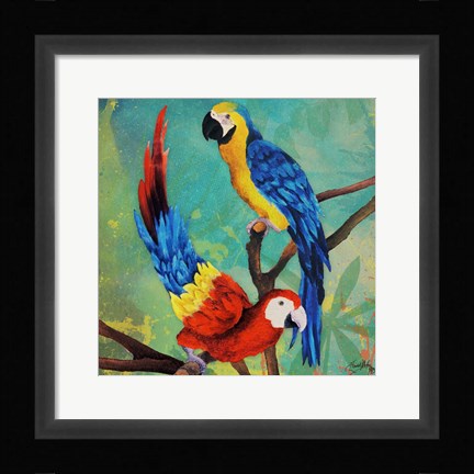 Framed Tropical Birds in Love II Print
