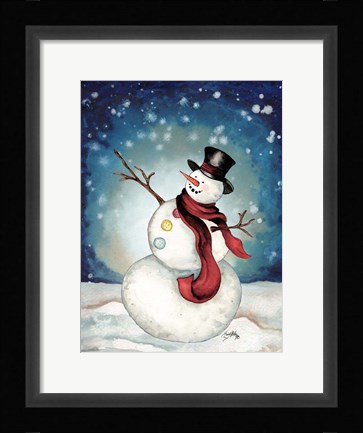Framed Snowman Cheers II Print