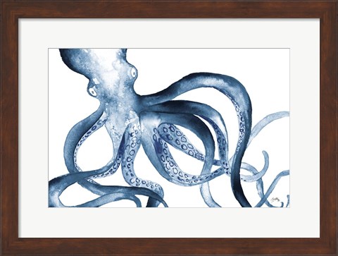 Framed Octopus in the Blues Print