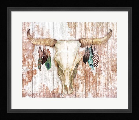 Framed Light Feathery Antlers Print