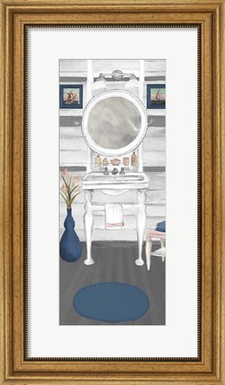 Framed White Wash Bath I Print