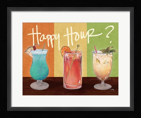 Framed Happy Hour Drinks Print