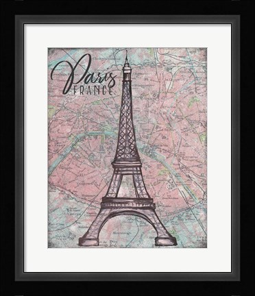 Framed Map of Paris Print