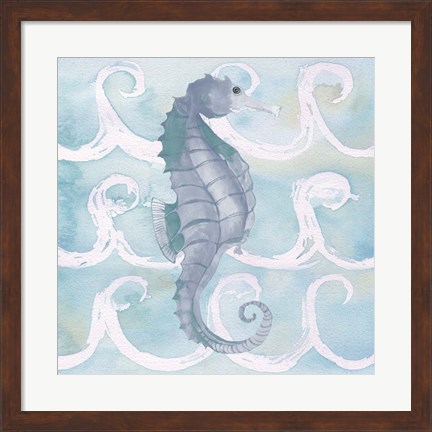 Framed Azure Sea Creatures III Print