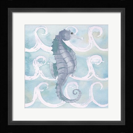 Framed Azure Sea Creatures III Print