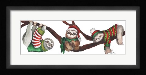Framed Christmas Sloths Print