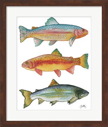 Framed Lake Fishing Print