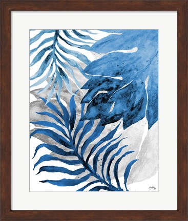 Framed Blue Fern and Leaf II Print