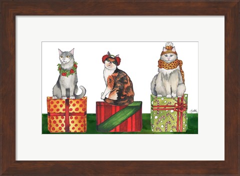 Framed Christmas Cats Print