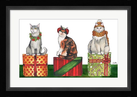 Framed Christmas Cats Print